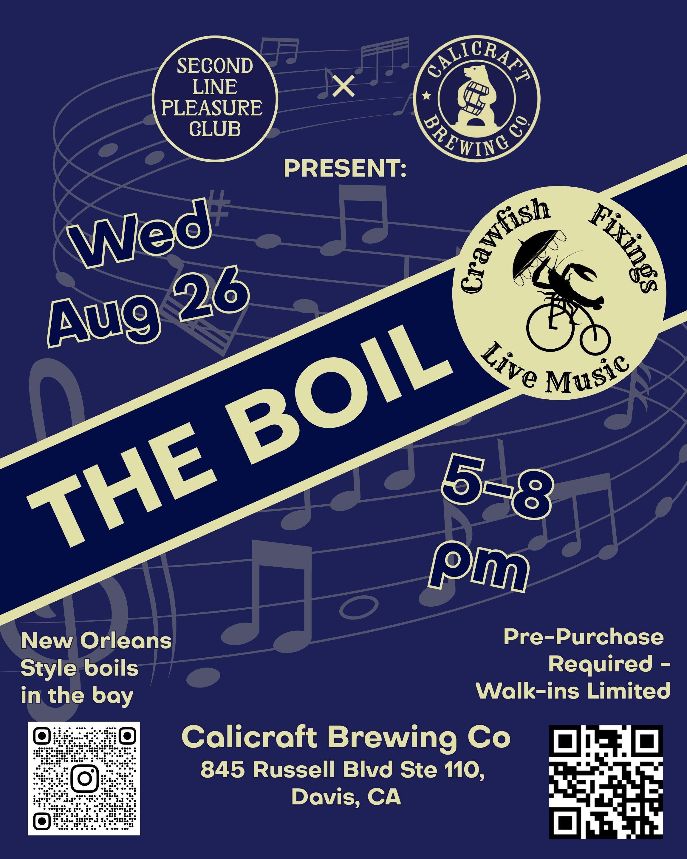 Second Line Pleasure Club Crawfish Boil at Calicraft Brewing Davis CA